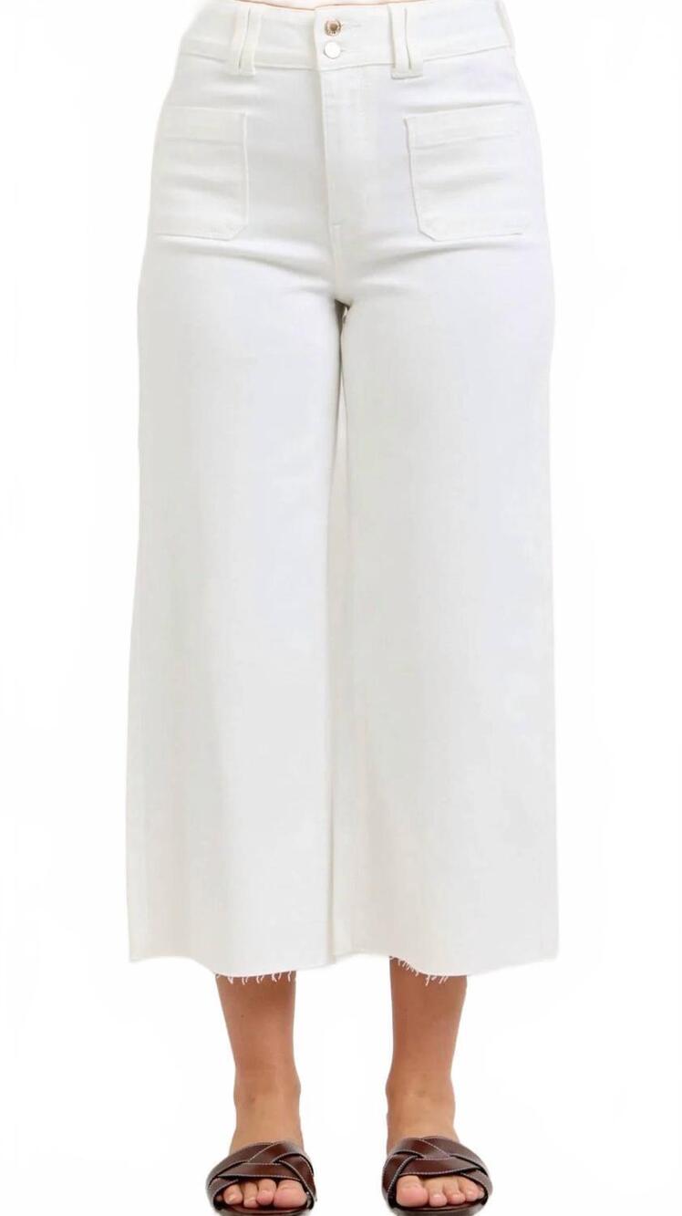 NEW JUDY BLUE high waist patch pocket pants in white